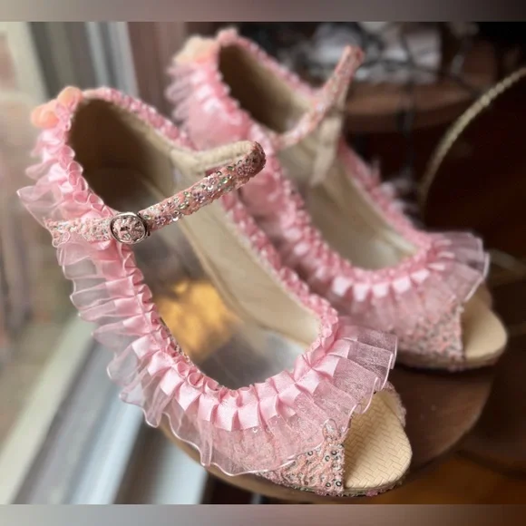 Custom OOAK Hand-Adorned Women’s Statement Heels Platform Pumps Size 42 (US 10) - Picture 5 of 15